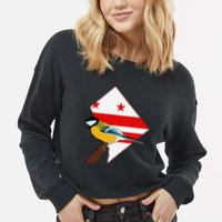 District Of Columbia Us Flag State Bird Cropped Pullover Crew