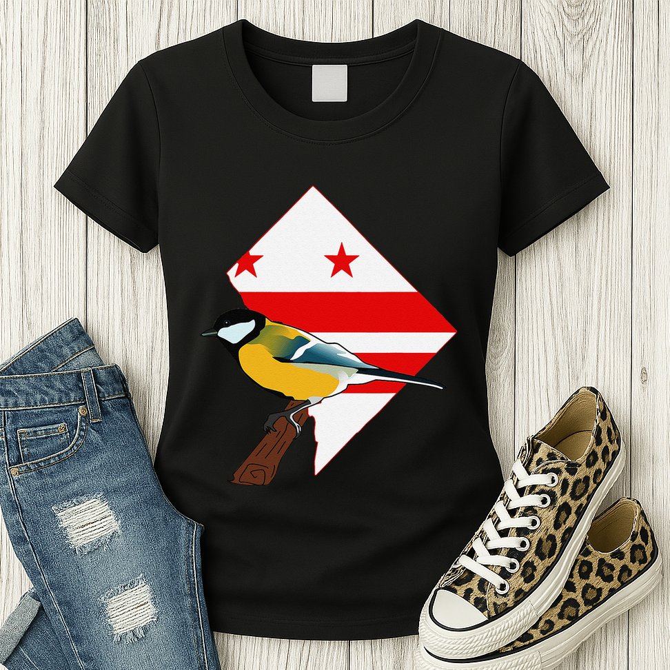 District Of Columbia Us Flag State Bird Womens T-Shirt