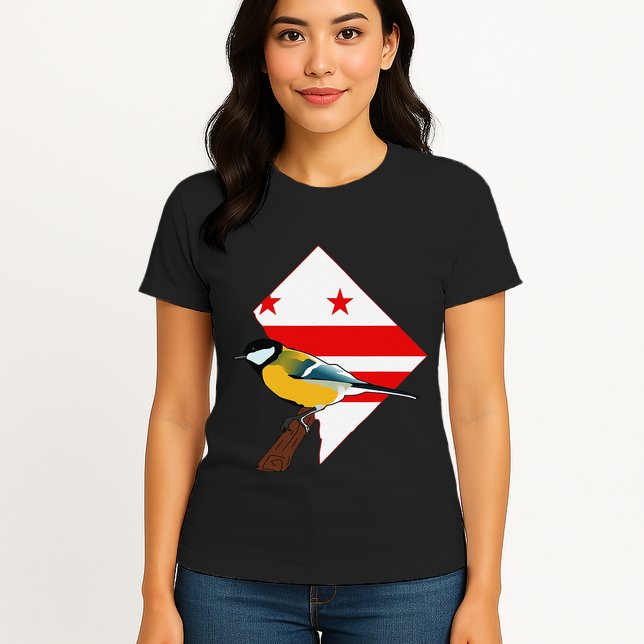 District Of Columbia Us Flag State Bird Womens T-Shirt