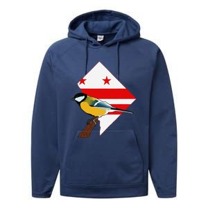 District Of Columbia Us Flag State Bird Performance Fleece Hoodie