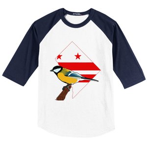 District Of Columbia Us Flag State Bird Baseball Sleeve Shirt