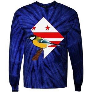 District Of Columbia Us Flag State Bird Tie-Dye Long Sleeve Shirt