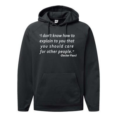 Doctor Fauci Quote Performance Fleece Hoodie