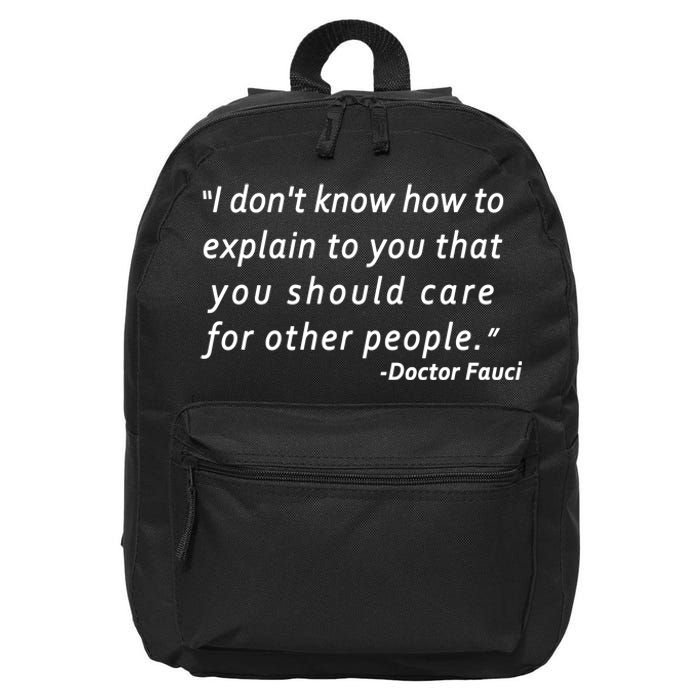 Doctor Fauci Quote 16 in Basic Backpack