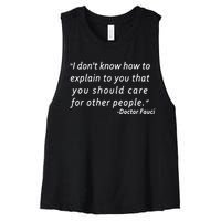 Doctor Fauci Quote Women's Racerback Cropped Tank