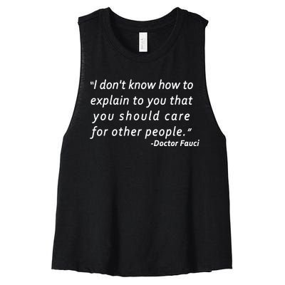 Doctor Fauci Quote Women's Racerback Cropped Tank