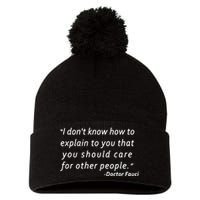 Doctor Fauci Quote Pom Pom 12in Knit Beanie