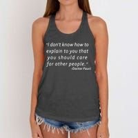 Doctor Fauci Quote Women's Knotted Racerback Tank