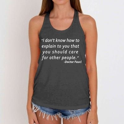 Doctor Fauci Quote Women's Knotted Racerback Tank