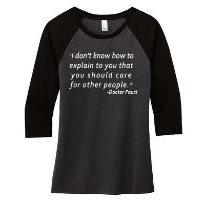 Doctor Fauci Quote Women's Tri-Blend 3/4-Sleeve Raglan Shirt