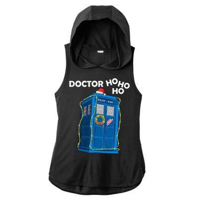 Doctor Ho Ho Ho Funny Christmas Ladies PosiCharge Tri-Blend Wicking Draft Hoodie Tank