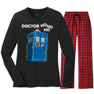 Doctor Ho Ho Ho Funny Christmas Women's Long Sleeve Flannel Pajama Set 