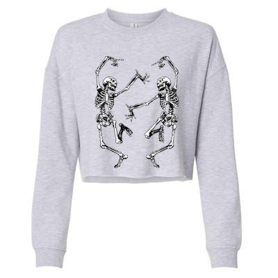 Dance Of Death Macabre Skeleton Skull Halloween Cute Gift Cropped Pullover Crew