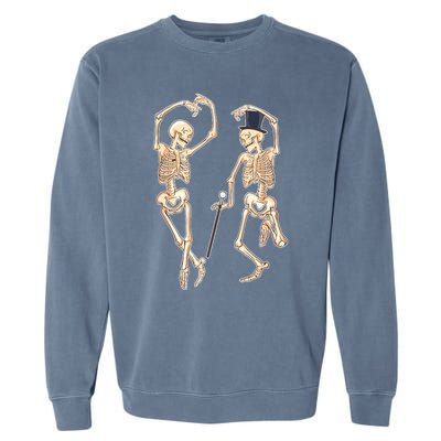 Dance Of Death Art Halloween Skeletons Dancing Scary Garment-Dyed Sweatshirt