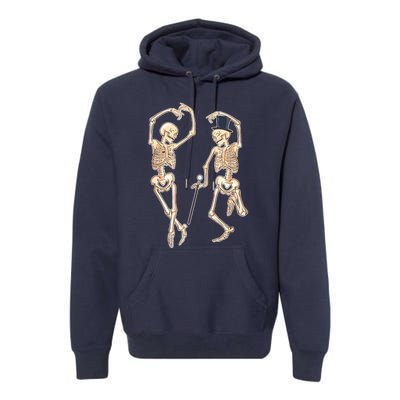 Dance Of Death Art Halloween Skeletons Dancing Scary Premium Hoodie