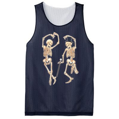 Dance Of Death Art Halloween Skeletons Dancing Scary Mesh Reversible Basketball Jersey Tank