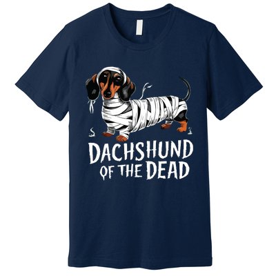 Dachshund Of Dead Halloween Mummy Dog Premium T-Shirt