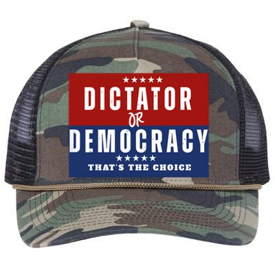 Dictator Or Democracy ThatS The Choice Retro Rope Trucker Hat Cap