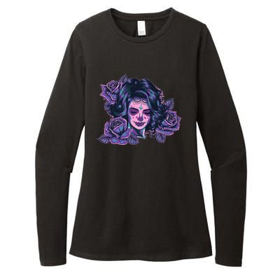 Day Of Dead Dia Los Muertos Sugar Skull Woman Womens CVC Long Sleeve Shirt