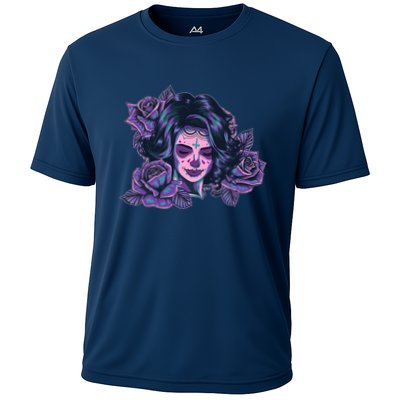 Day Of Dead Dia Los Muertos Sugar Skull Woman Performance Shirt