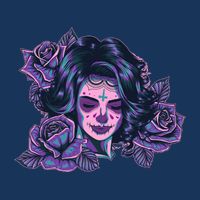 Day Of Dead Dia Los Muertos Sugar Skull Woman Cooling Performance Crew T-Shirt