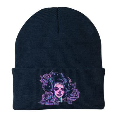 Day Of Dead Dia Los Muertos Sugar Skull Woman Knit Cap Winter Beanie