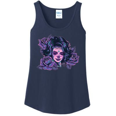 Day Of Dead Dia Los Muertos Sugar Skull Woman Ladies Essential Tank