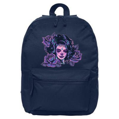 Day Of Dead Dia Los Muertos Sugar Skull Woman 16 in Basic Backpack