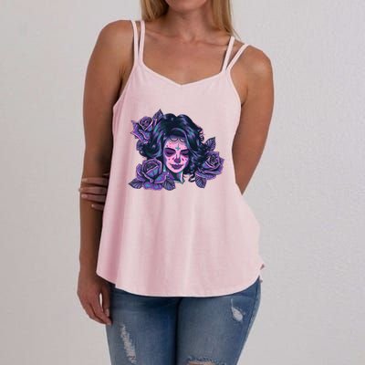 Day Of Dead Dia Los Muertos Sugar Skull Woman Women's Strappy Tank