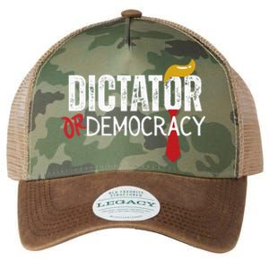 Dictator Or Democracy Funny Trump Hair Tie Legacy Tie Dye Trucker Hat