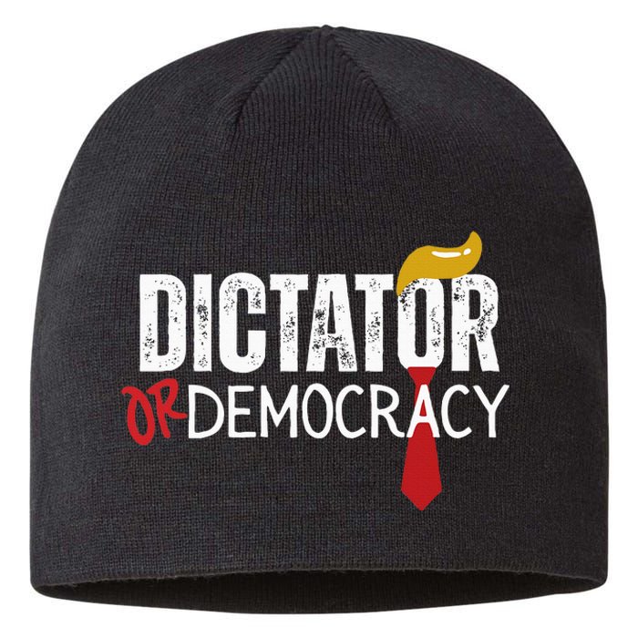 Dictator Or Democracy Funny Trump Hair Tie Sustainable Beanie