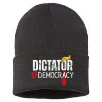 Dictator Or Democracy Funny Trump Hair Tie Sustainable Knit Beanie