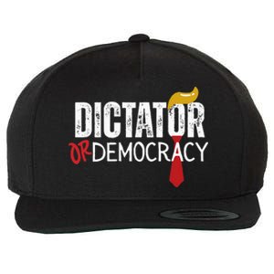 Dictator Or Democracy Funny Trump Hair Tie Wool Snapback Cap