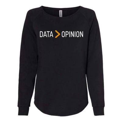 Data Opinion Data Over Opinion Womens California Wash Sweatshirt