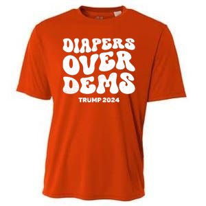 Diapers Over Dems Trump 2024 Funny Sarcastic Cooling Performance Crew T-Shirt