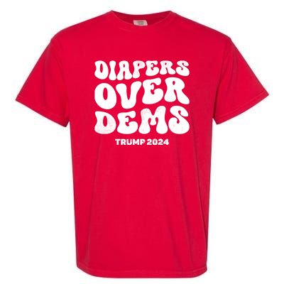 Diapers Over Dems Trump 2024 Funny Sarcastic Garment-Dyed Heavyweight T-Shirt