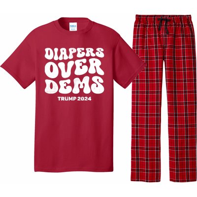 Diapers Over Dems Trump 2024 Funny Sarcastic Pajama Set