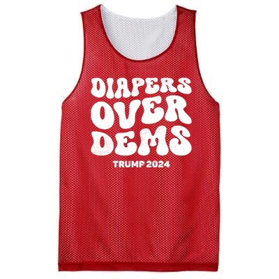 Diapers Over Dems Trump 2024 Funny Sarcastic Mesh Reversible Basketball Jersey Tank