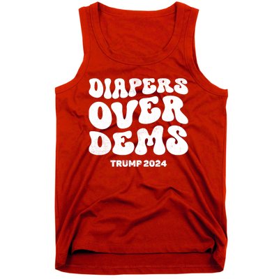 Diapers Over Dems Trump 2024 Funny Sarcastic Tank Top