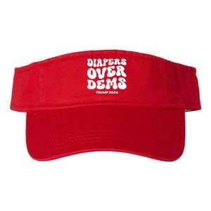 Diapers Over Dems Trump 2024 Funny Sarcastic Valucap Bio-Washed Visor