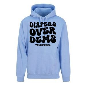 Diapers Over Dems Trump 2024 Funny Sarcastic Unisex Surf Hoodie