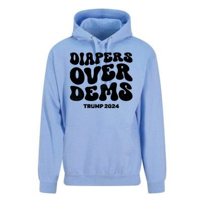 Diapers Over Dems Trump 2024 Funny Sarcastic Unisex Surf Hoodie