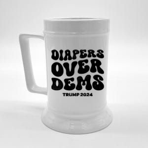 Diapers Over Dems Trump 2024 Funny Sarcastic Beer Stein