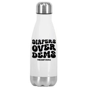 Diapers Over Dems Trump 2024 Funny Sarcastic Stainless Steel Insulated Water Bottle