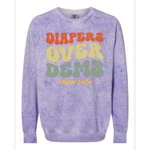 Diapers Over Dems Trump 2024 Colorblast Crewneck Sweatshirt