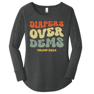 Diapers Over Dems Trump 2024 Women's Perfect Tri Tunic Long Sleeve Shirt