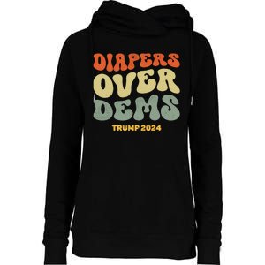 Diapers Over Dems Trump 2024 Womens Funnel Neck Pullover Hood