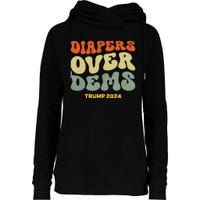 Diapers Over Dems Trump 2024 Womens Funnel Neck Pullover Hood