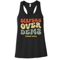 Diapers Over Dems Trump 2024 Women's Racerback Tank