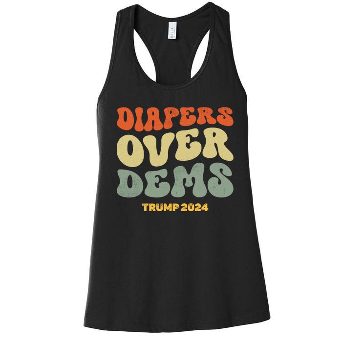 Diapers Over Dems Trump 2024 Women's Racerback Tank